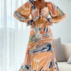 Multicolored Cutout Dress - M